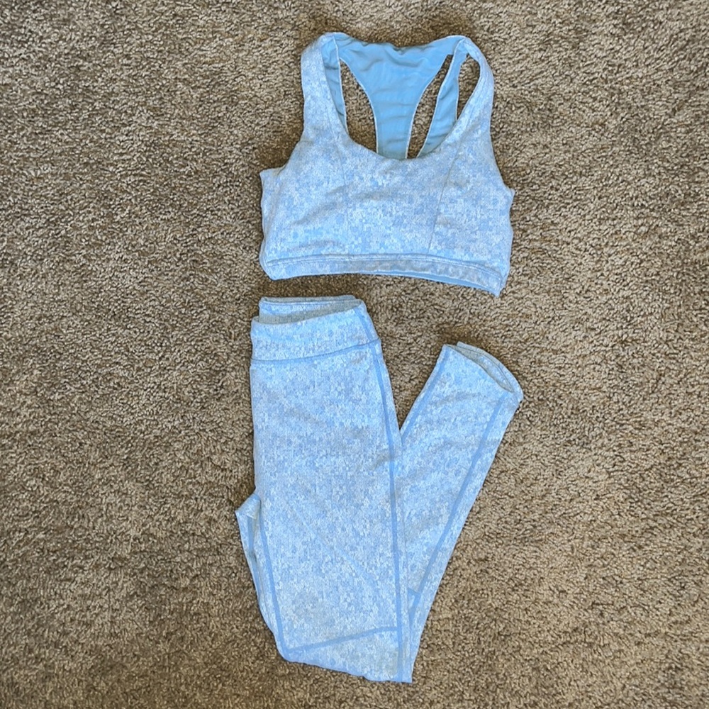 Two piece blue workout set